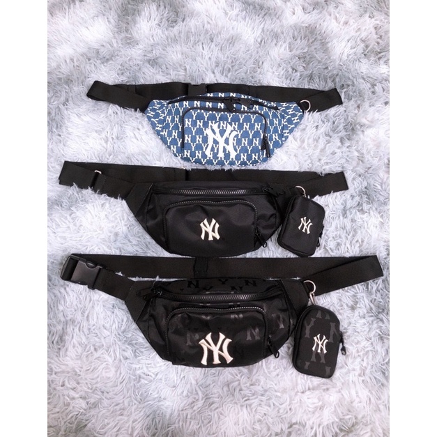 Túi Bao tử MLB NY MONOGRAM WAIST BAG BLACK B438