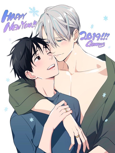 ảnh yuri!!!on lce  Victuuri khổ a4 mẫu khác nhau có đề cần bóc dán