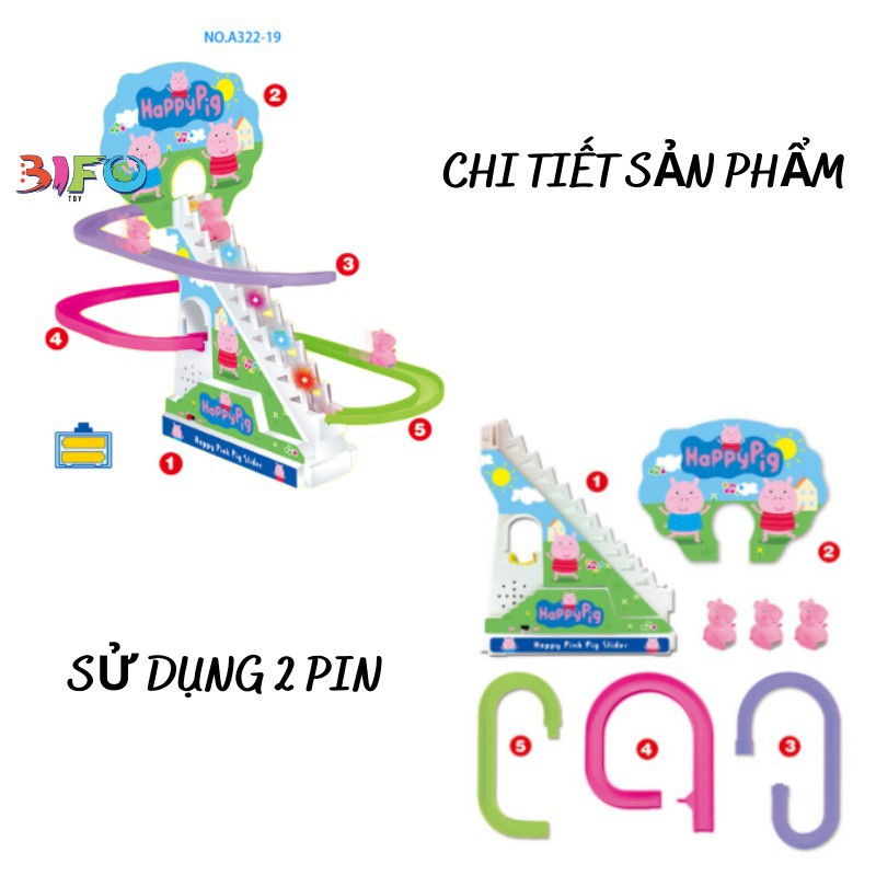 Trò chơi heo peppa leo cầu thang,trượt cầu tuột vui nhộn cho các bé