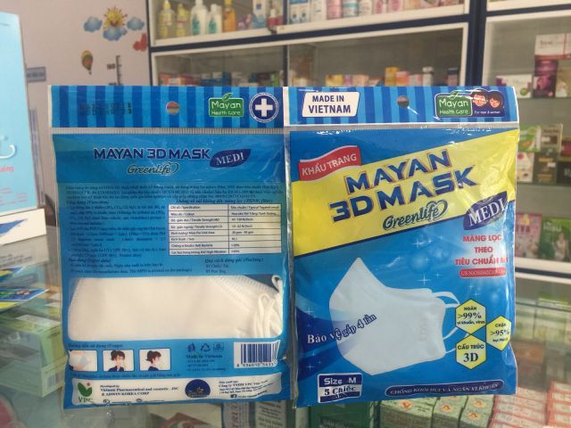 Khẩu trang 3d người lớn bịch 5 cái