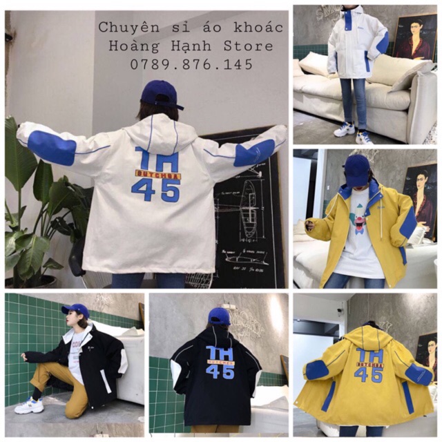 Áo khoác kaki nam nữ phối màu BUTCHEA TH45 có ảnh thật