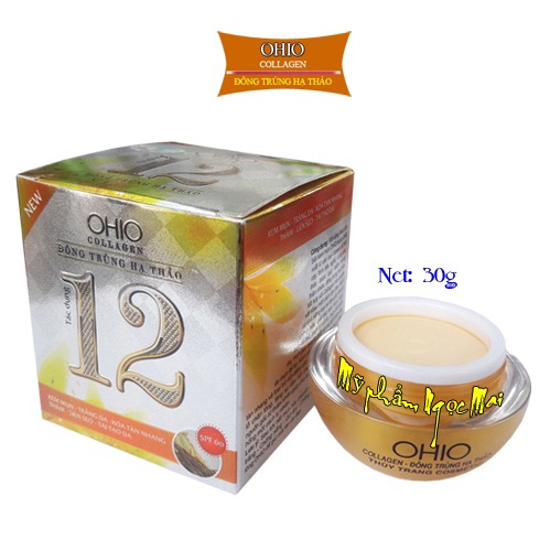 Kem mụn trắng da xóa thâm liền sẹo 12 tác dụng 30g OHIO COLLAGEN - ĐÔNG TRÙNG HẠ THẢO