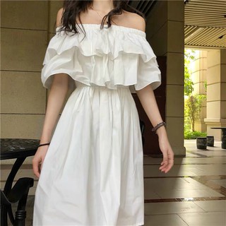 Đầm Trễ Vai Trắng Siêu Xinh