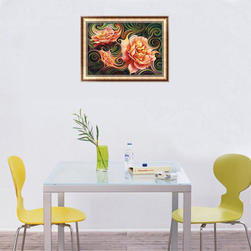 Bộ Tranh Đính Đá 5D Họa Tiết Hoa Xinh Xắn Độc Đáo Diy Dùng Trang Trí Nhà Cửa