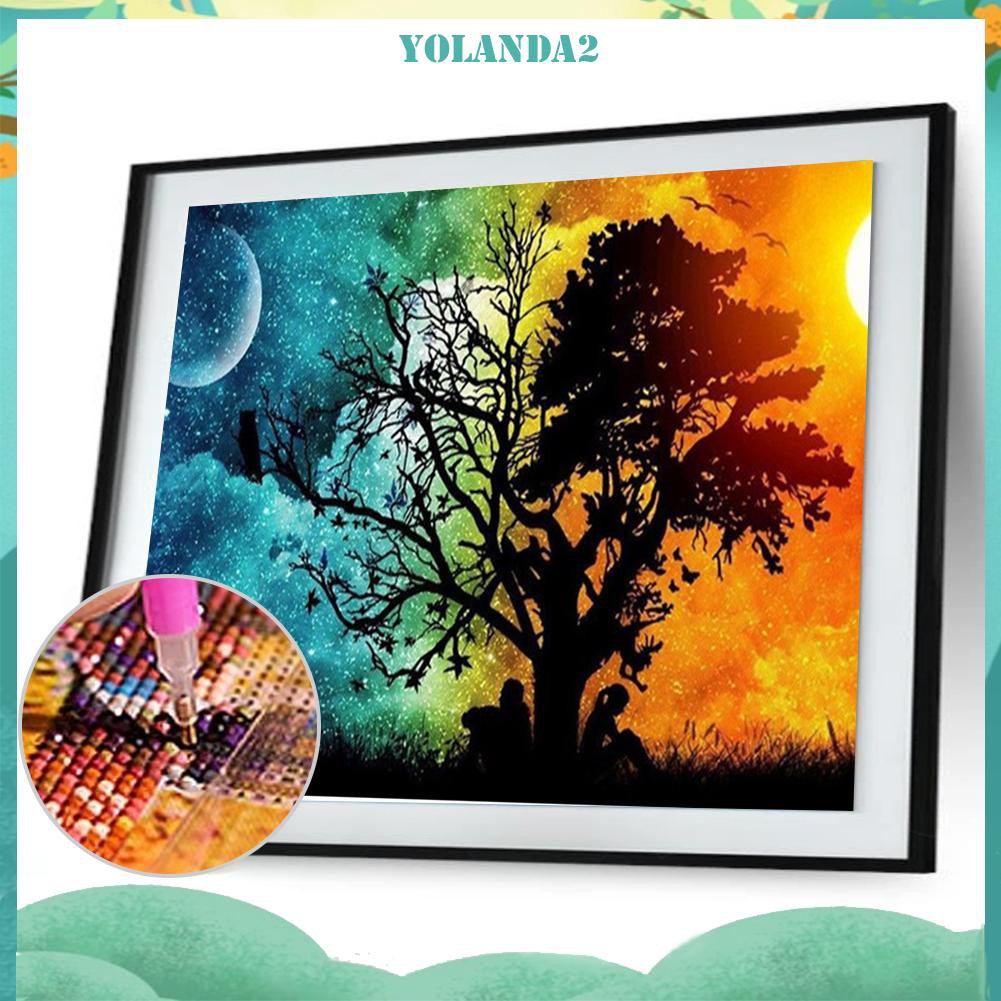 Toàn Bộ Tranh Thêu Chữ Thập Đính Đá Kim Cương Hình Cây