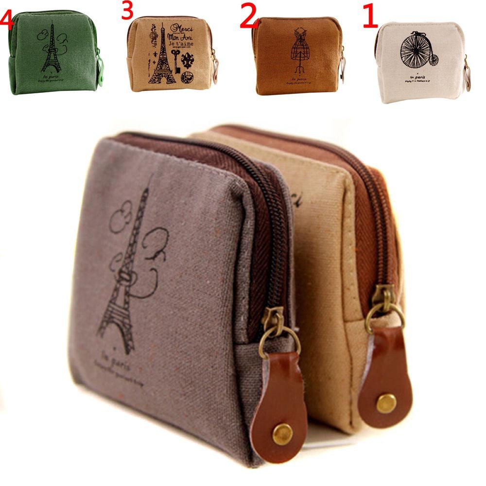 Gift Canvas Mini Pouch Holder Purse Wallet Coin Bag