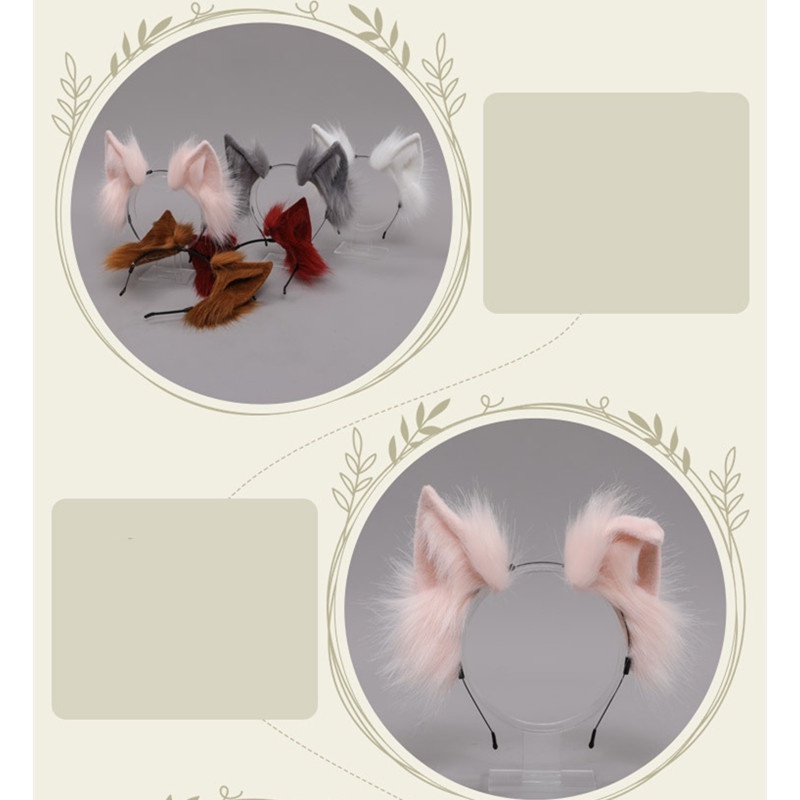 Băng Đô Cài Tóc Đuôi Mèo Bông Dễ Thương Cho Bé Gái