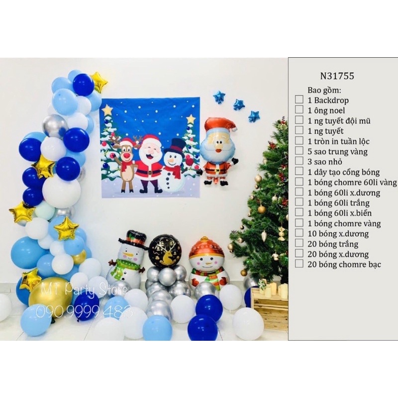 COMBO BÓNG VÀ BACKDROP TRANG TRÍ NOEL