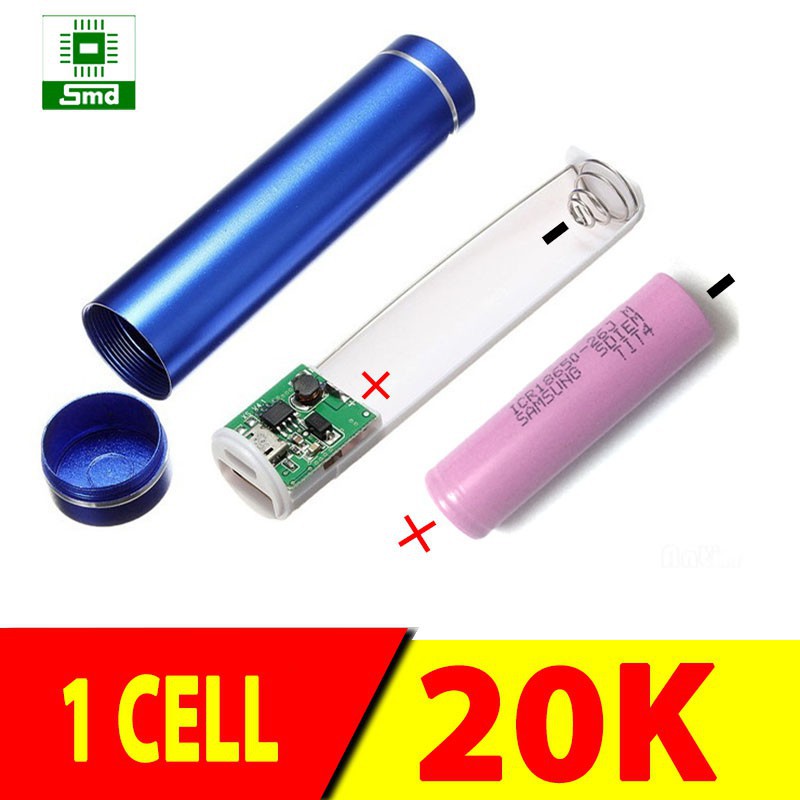 BOX SẠC DỰ PHÒNG 1 CELL VỎ NHÔMTẶNG KÈM PIN 1200MAH