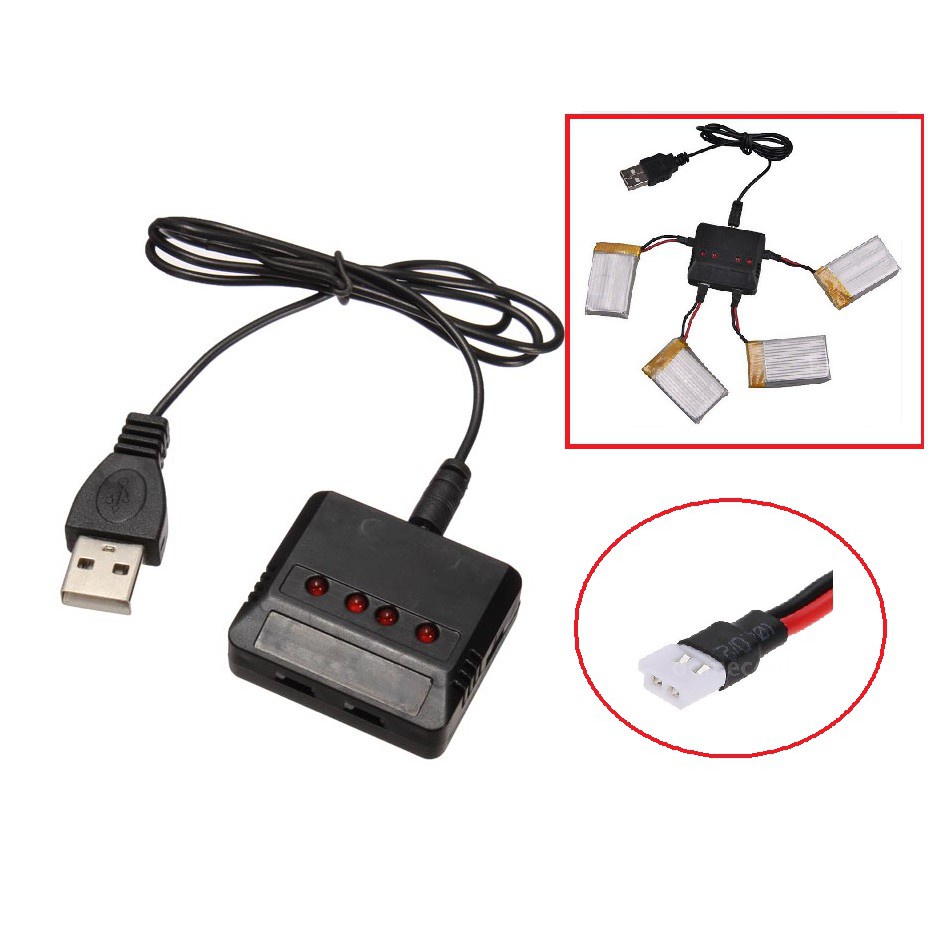 Sạc pin Lipo 1S 3.7V 4 in 1