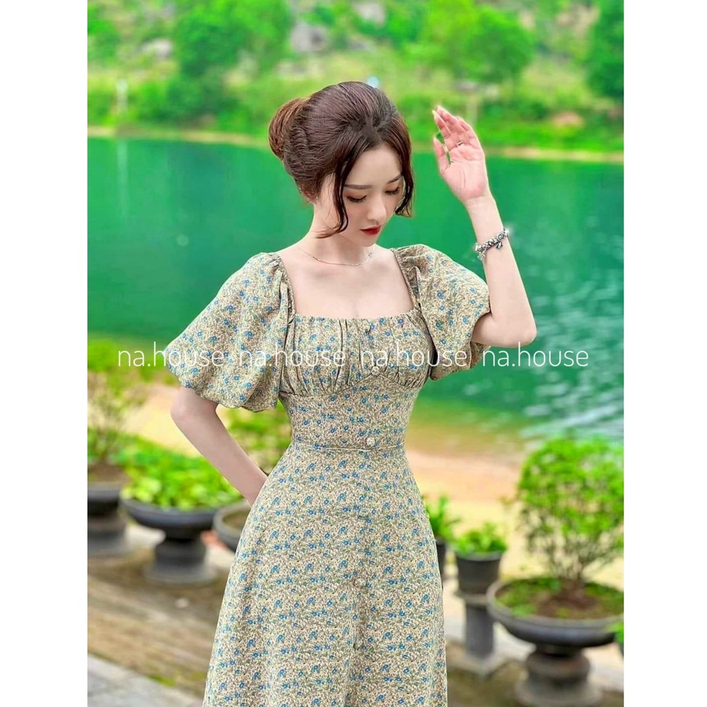 ĐẦM HOA NHÚM NGỰC DÁNG DÀI NAHOUSE VÁY MAXI HOA XẺ TÀ THIẾT KẾ ĐẸP VÀ XINH XẮN