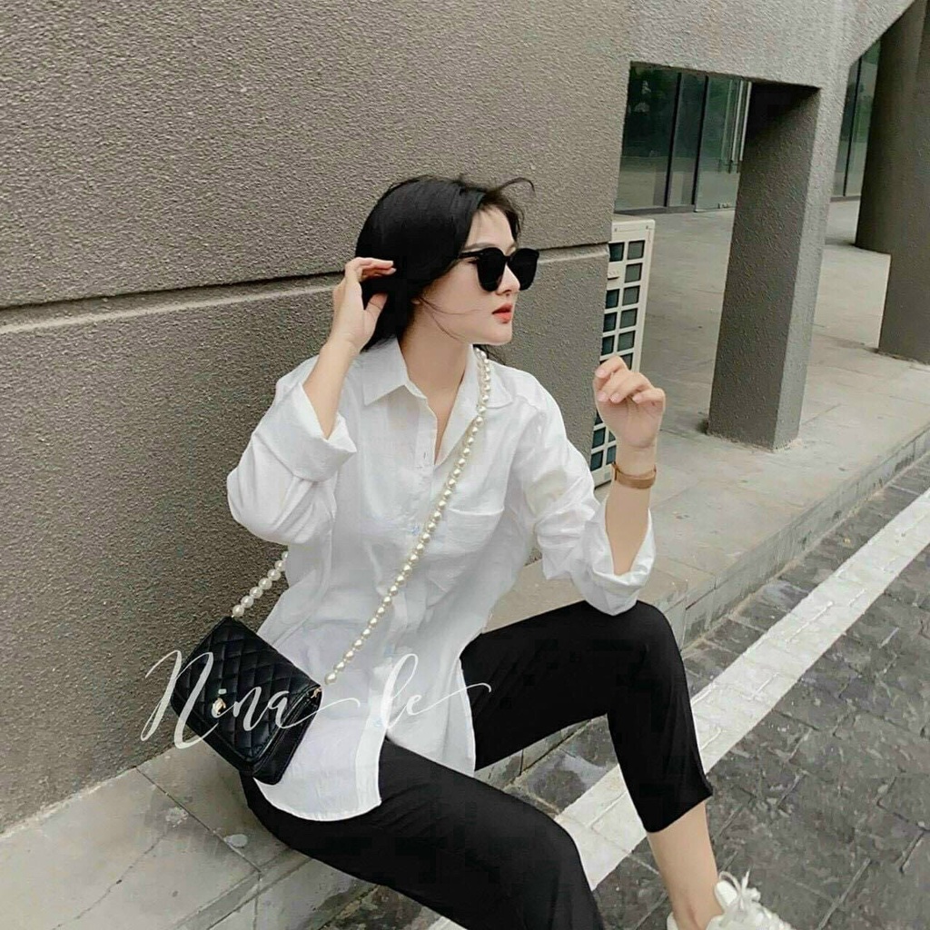 Áo nữ áo sơ mi kiểu nữ cao cấp chất lenin thun không nhăn xù