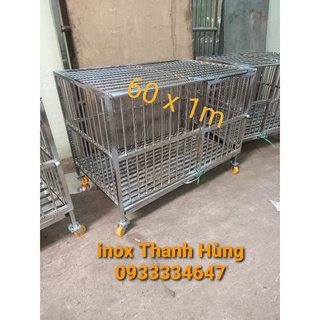 Chuồng chó inox 60*100*cao75 SHIP HỎA TỐC TPHCM