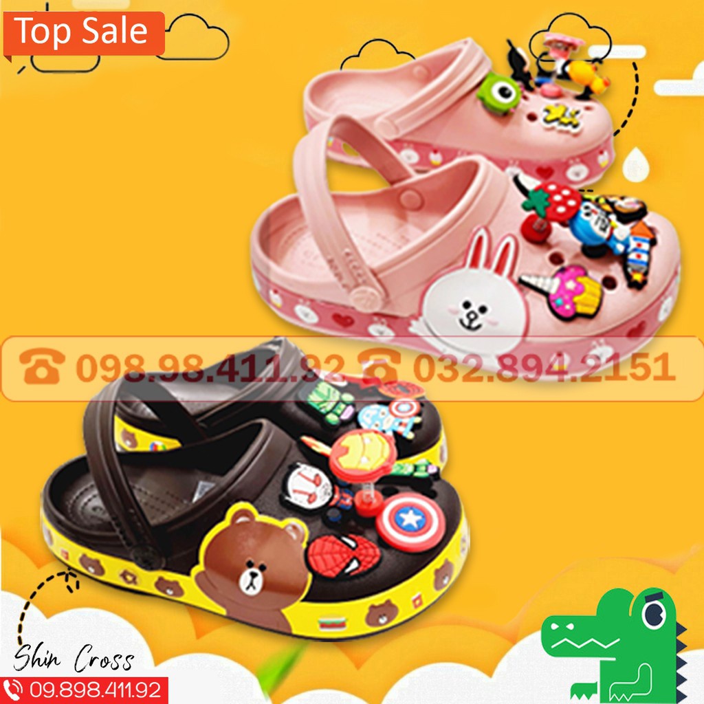dép Cross cho bé mẫu thú cưng  tặng thêm 6 sticker cross