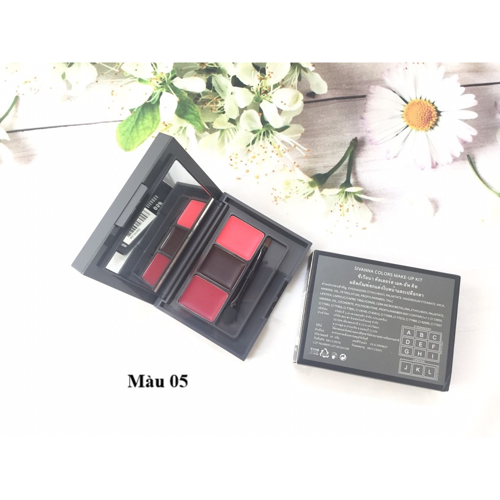 SALE HÀNG CẬN DATE - SÉT PHẤN MẮT VÀ SON MÔI SIVANNA COLORS MAKE UP KIT