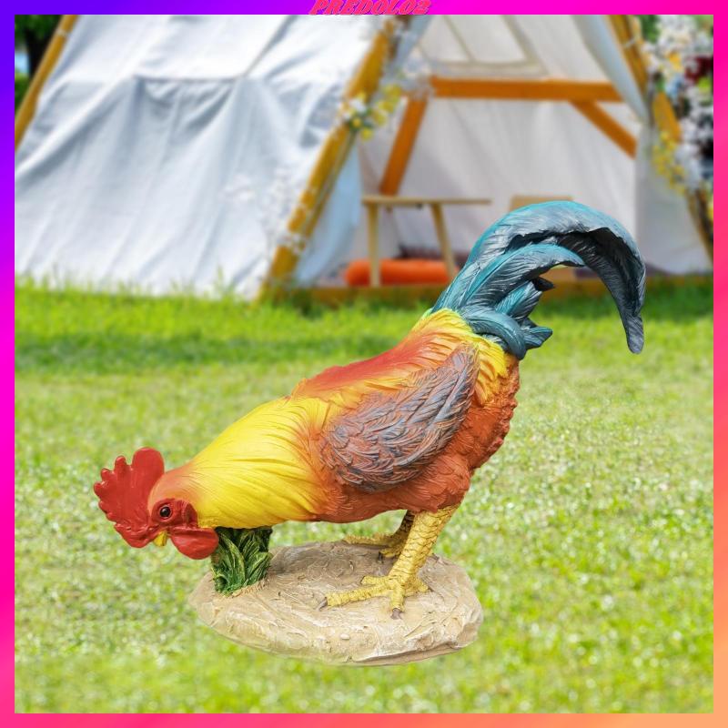 [Predolo2] Tượng Rooster Thực Tế Điêu Khắc Động Vật Trang Trí Phòng Khách Nhà Bếp Ngoài Trời