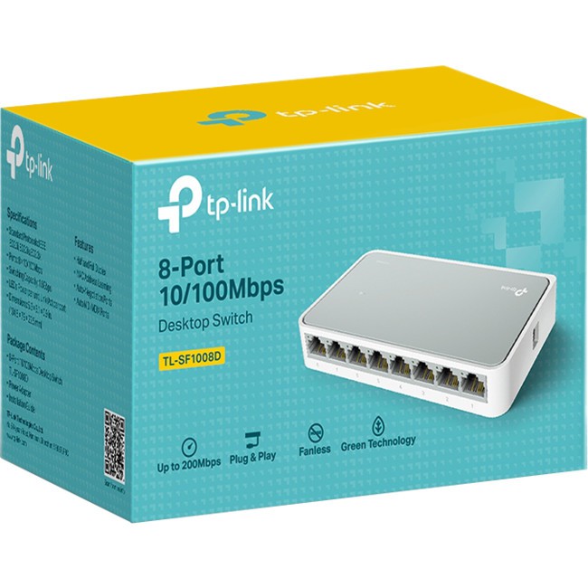 TP-LINK - Bộ Chia Tín Hiệu mạng 8 cổng 10/100Mbps TL-SF1008D - Switch - Hub [Chính Hãng] Bảo hành 2 Năm