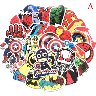Bộ 50 Miếng Dán Trang Trí Chống Thấm Nước Hình Marvel