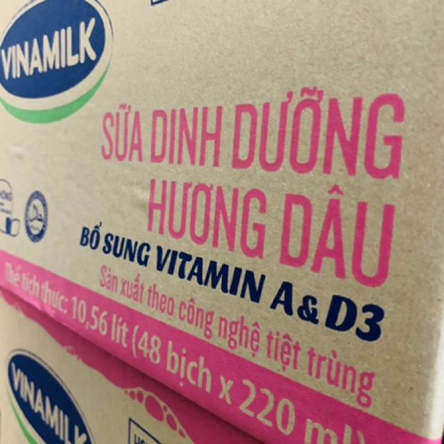 Thùng 48 bịch sữa Vinamilk 220ml - đủ loại