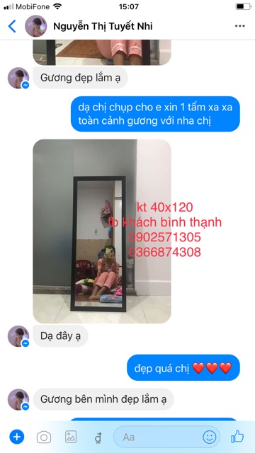 Gương treo tường 40x120 ( chỉ giao tphcm)