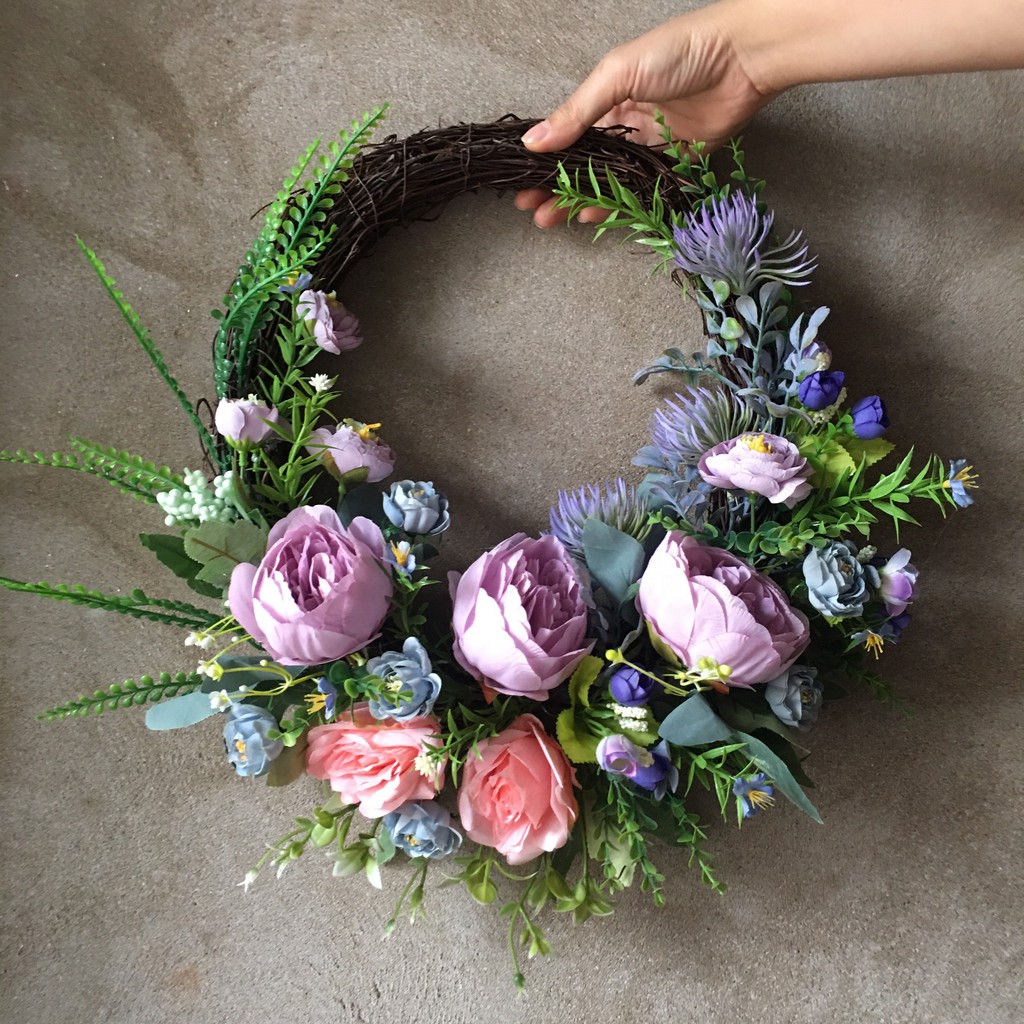 Vòng hoa giáng sinh trang trí nhà cửa - Vòng Hoa Nhân Tạo Đẹp