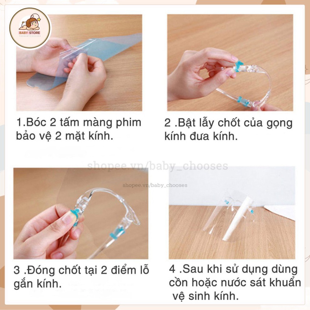 Kính Bảo Hộ Y Tế Đa Năng Phòng Chống Giọt Bắn - Kính chống giọt bắn có size trẻ em