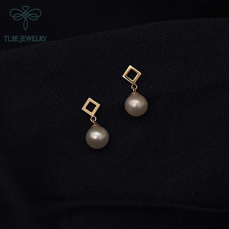 Khuyên tai bạc nữ TLEE LiLY gắn ngọc trai nhân tạo nữ tính TleeJewelry B0107