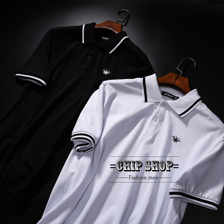 Áo thun nam ngắn tay cố cổ thêu ông | BigBuy360 - bigbuy360.vn