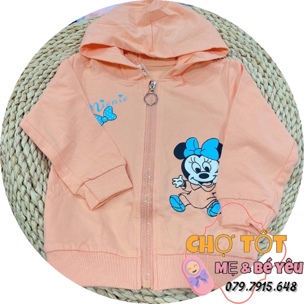 Áo Khoác Cotton Bé Trai Bé Gái, Áo Khoác Sơ Sinh Có Nón Vải Mềm Mịn Mát Che Nắng (3-12kg)