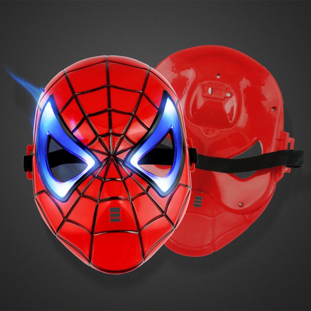 Mặt nạ người nhện - mặt nạ siêu nhân nhện Spider Man có đèn phát sáng hóa trang Trung thu , Halloween cho bé Rio Store