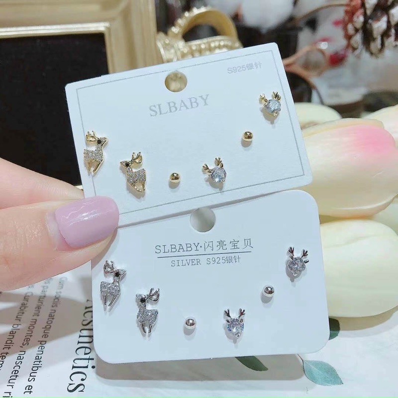 Set khuyên tai bạc 925 siêu cute, đáng yêu