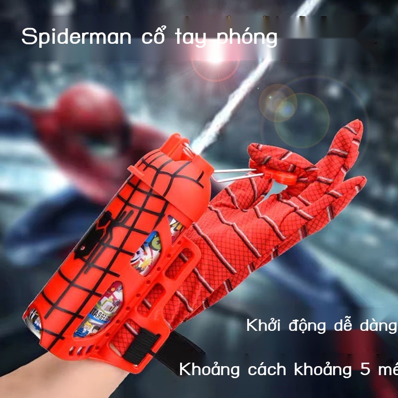 Công nghệ đen của trình khởi chạy người nhện có thể quay găng tay đồ chơi phun mạng bằng spinner cổ