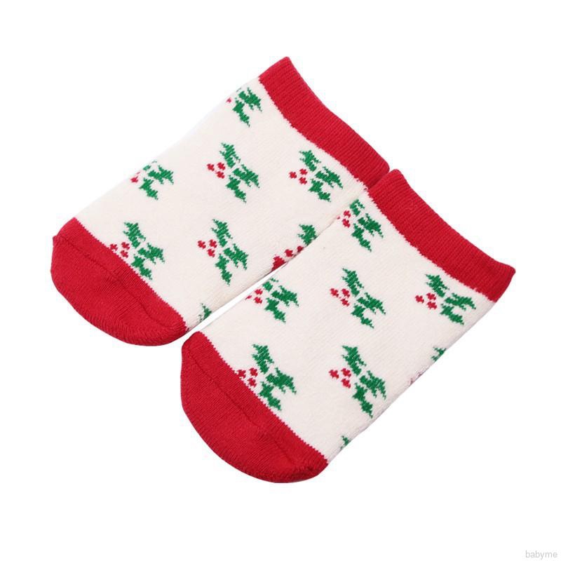 Vớ cotton chống trượt họa tiết Giáng sinh cho bé trai và gái