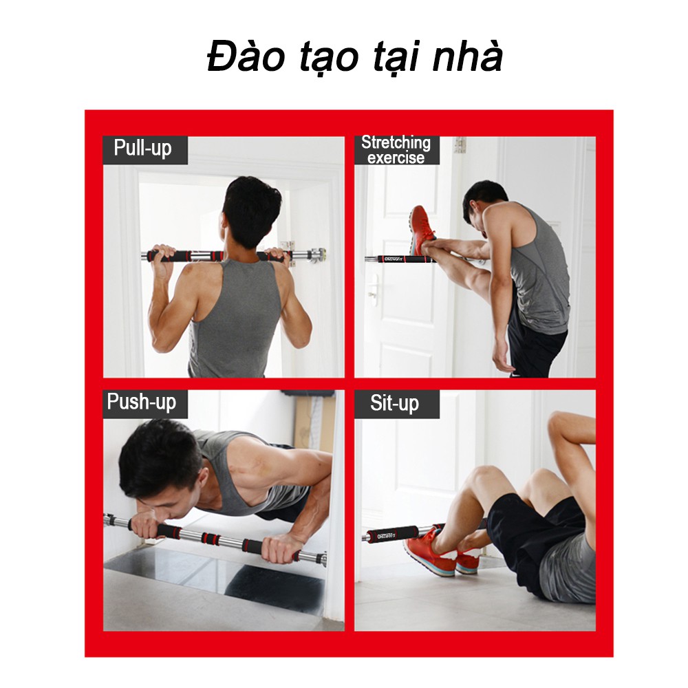 OneTwoFit thanh tập xà đơn treo tường gắn cửa nhiều cỡ từ 65-100cm phù hợp tập gym tại nhà tăng cơ bắp