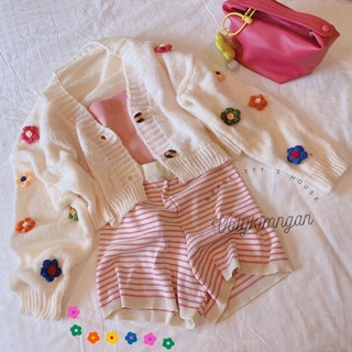 Khoác len crotop hoa nổi hàng QC