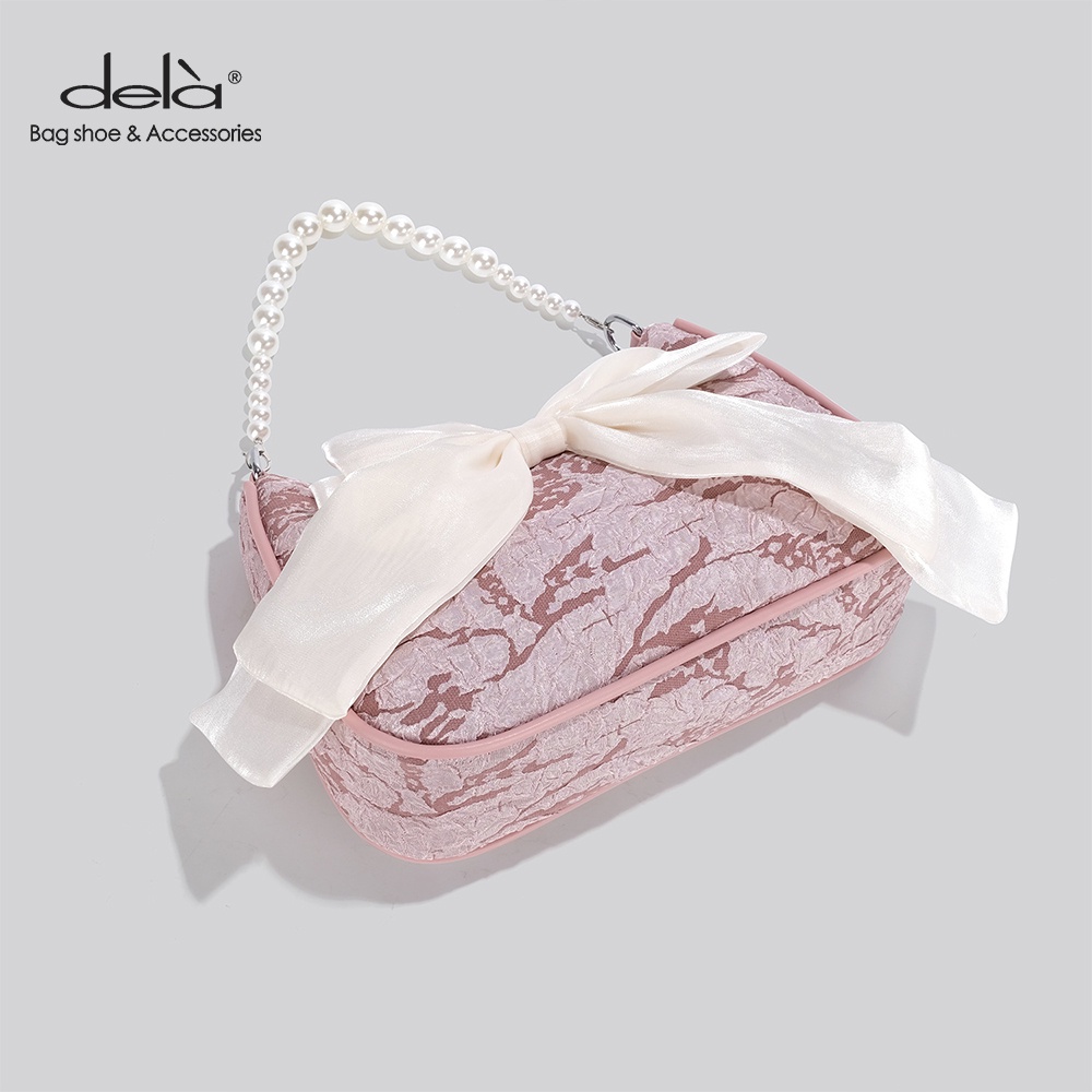 Dela Túi đeo dưới cánh tay Xách Tay Đính Nơ Ngọc Trai Thiết Kế Mới 2022 Cho Nữ