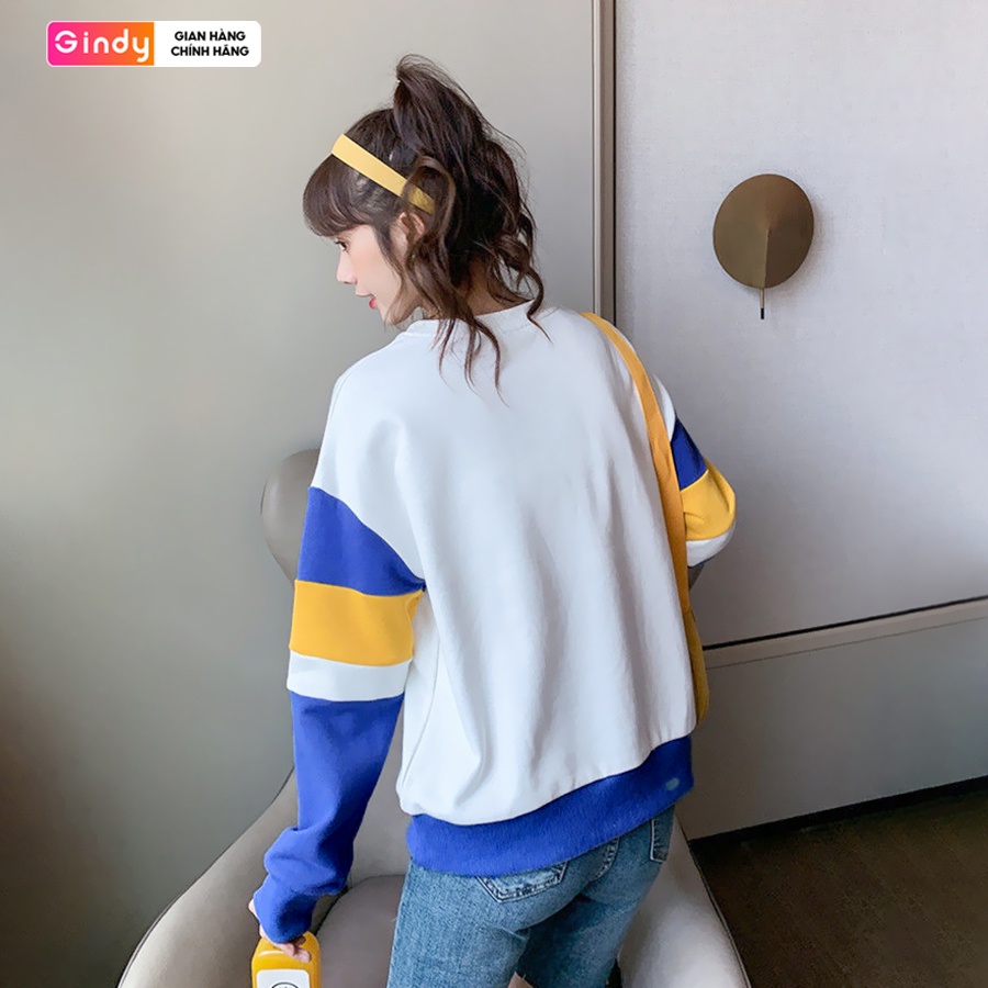 Áo nỉ sweater nữ dài tay GINDY Tomacco hoodie basic phối form rộng thời trang thu đông A10106