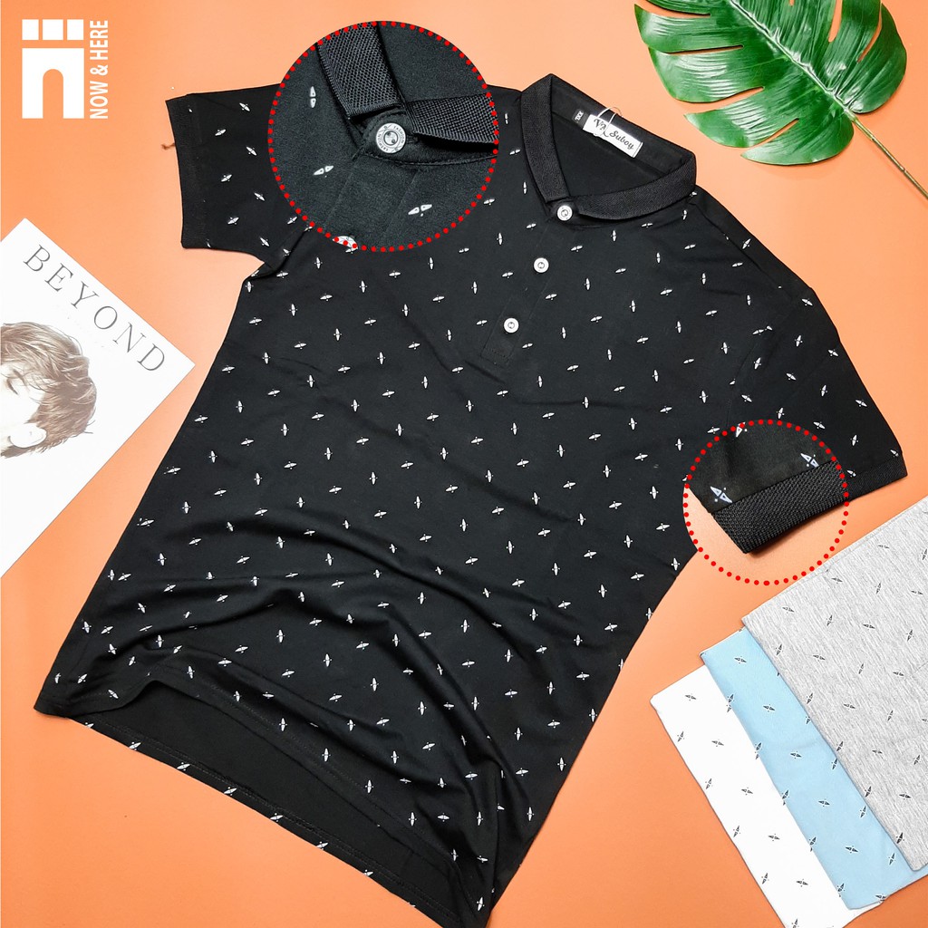 Áo thun nam tay ngắn cổ trụ, chất thun dày dặn, IN HỌA TIẾT - NH Shop | BigBuy360 - bigbuy360.vn