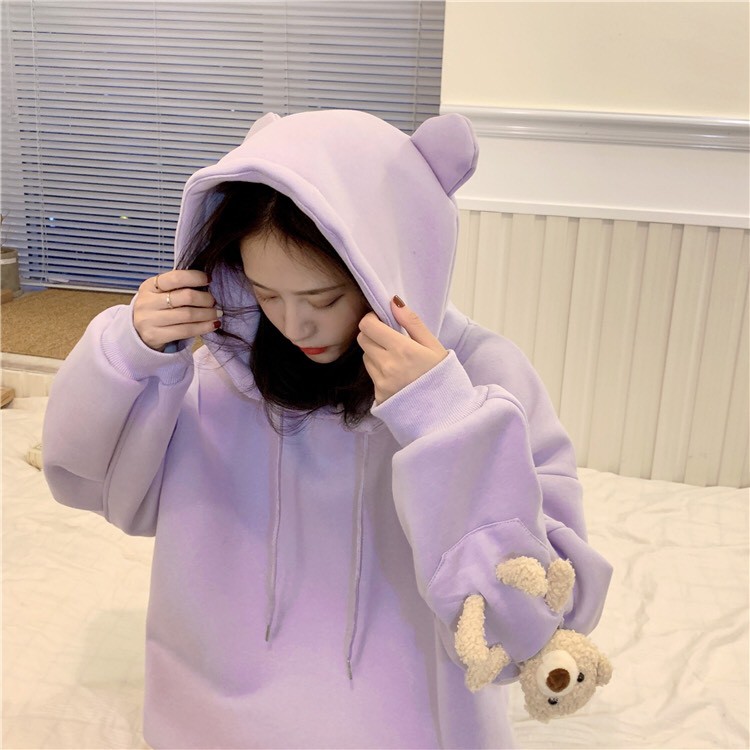 Áo hoodie nam nữ tay gấu phom rộng ulzzang cá tính trẻ trung năng động/ Áo có mũ unisex style hàn quốc_kudoshop