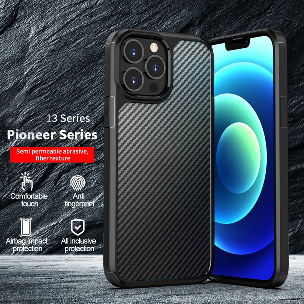 Ốp Điện Thoại Acrylic Chống Sốc Họa Tiết Sợi Carbon Cho iPhone 13 12 Pro Max 11 Pro Max XR X XS Max 7 8 Plus SE 2020
