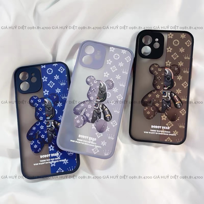 Ốp lưng IPhone viền nhám ROBOT BEAR LV 6plus/6s/6splus/7/7plus/8/8plus/x/xr/xs/11/12/pro/max/plus/promax BVC840