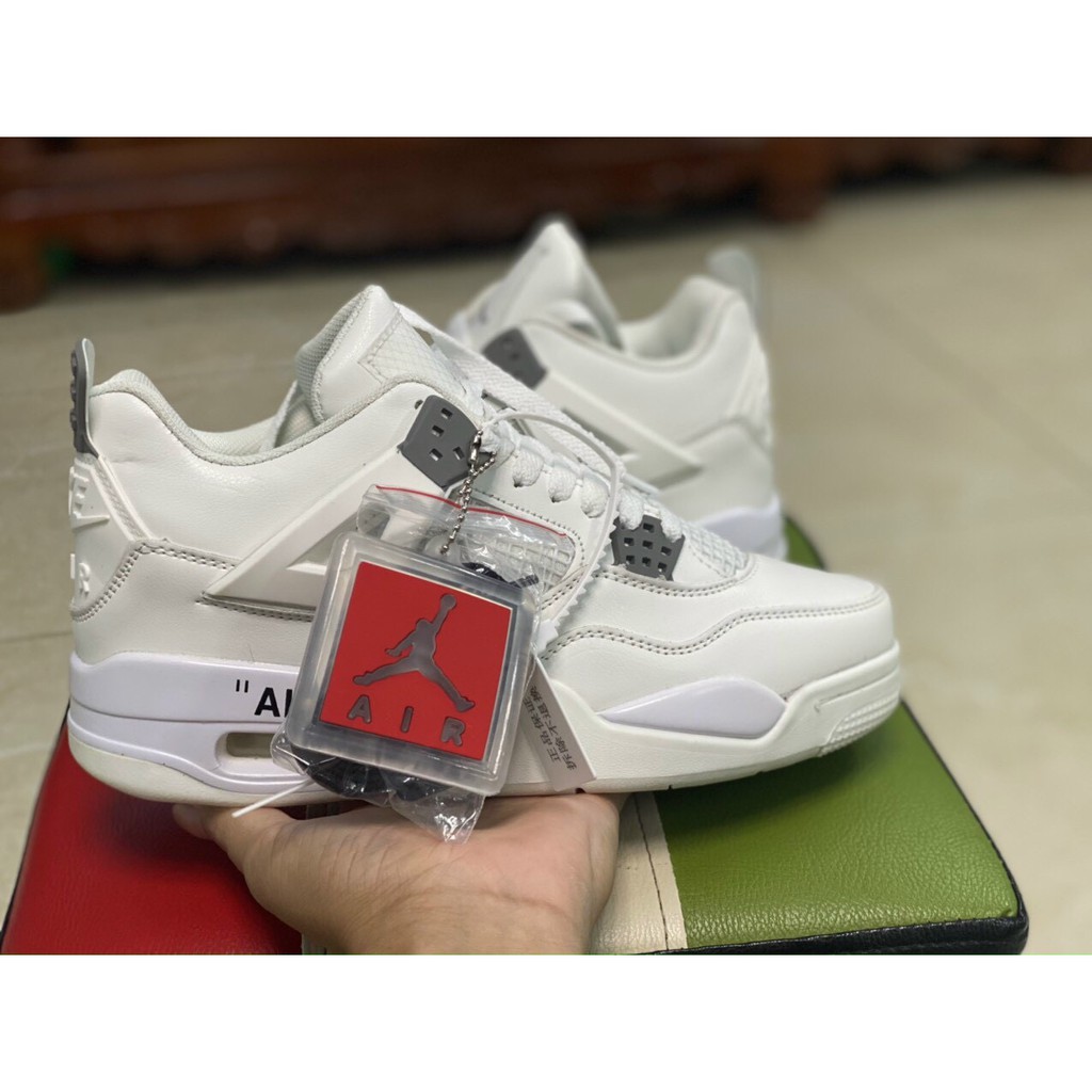 Giày air Jordan 4 trắng Full, Giày thể thao JD4 nam nữ siêu hot Fullboxbill+ tặng dây | BigBuy360 - bigbuy360.vn