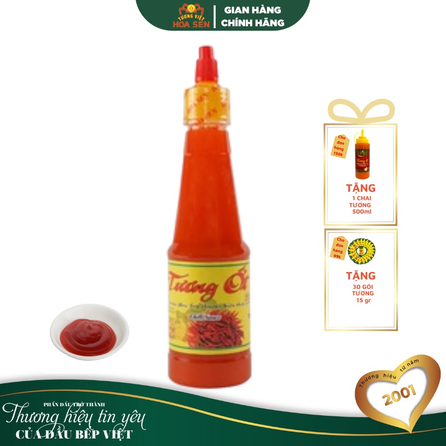 Tương Ớt Chai 250g nguyên liệu Organic - Tương Việt Hoa Sen