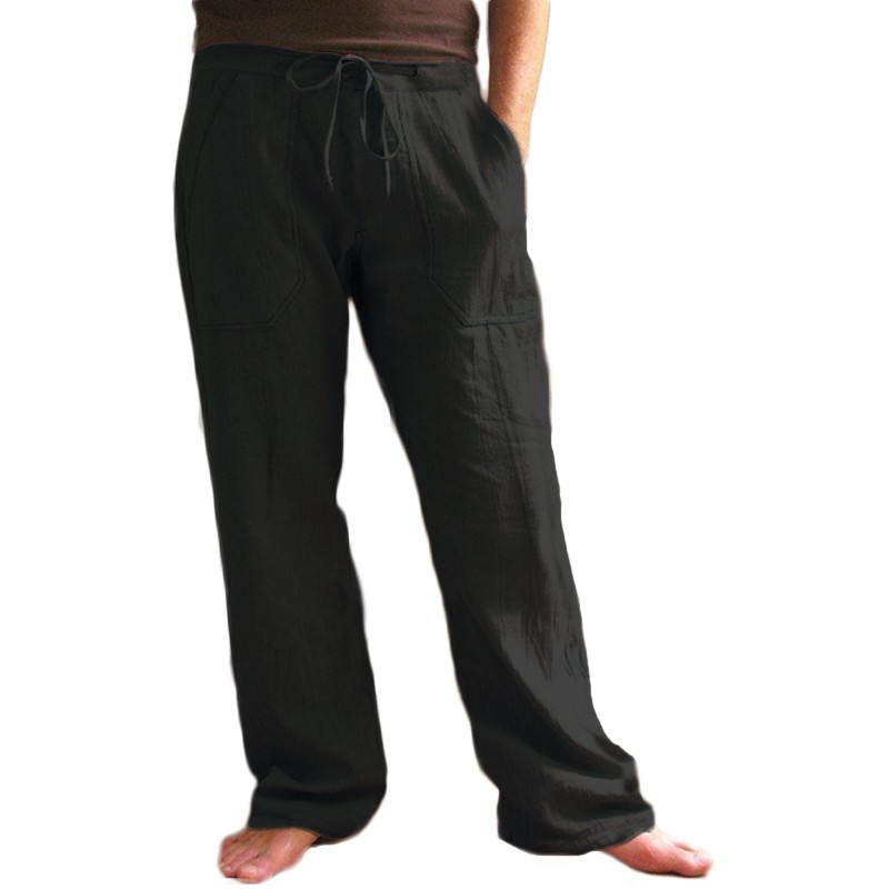 Quần Dài INCERUN Cotton Ống Suông Rộng Lưng Thun Thời Trang Cho Nam