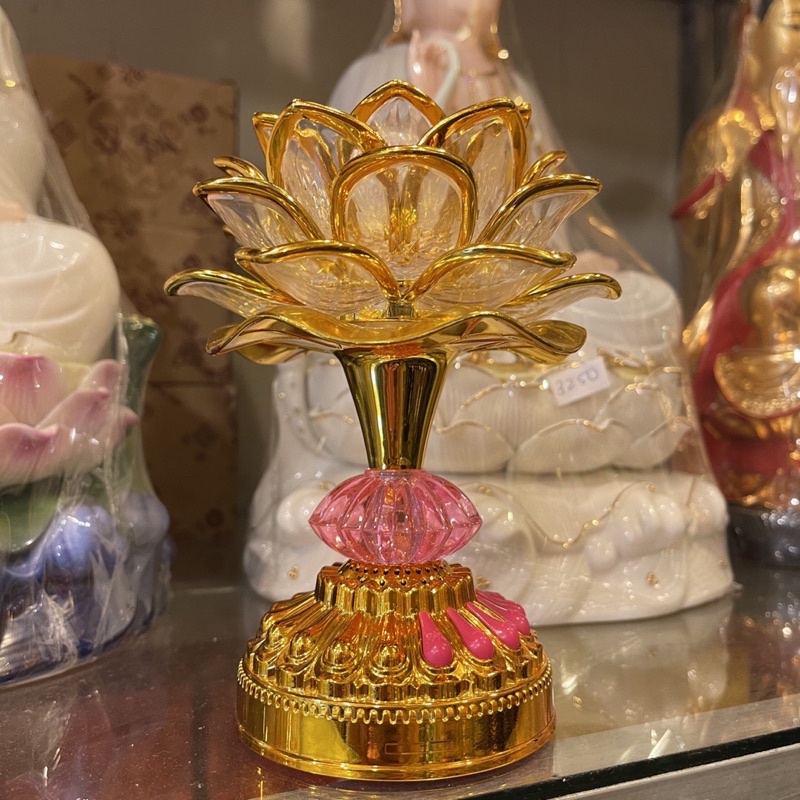 ( HÀNG CHUẨN ) ĐÈN ĐÀI THỜ hình hoa sen - PIN + ĐIỆN