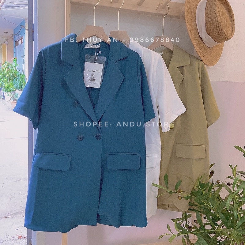 (Sẵn) Áo vest blazer cộc tay 3 màu ANDUSTORE [Video +ảnh thật shop chụp] thanh lịch, trẻ trung | BigBuy360 - bigbuy360.vn
