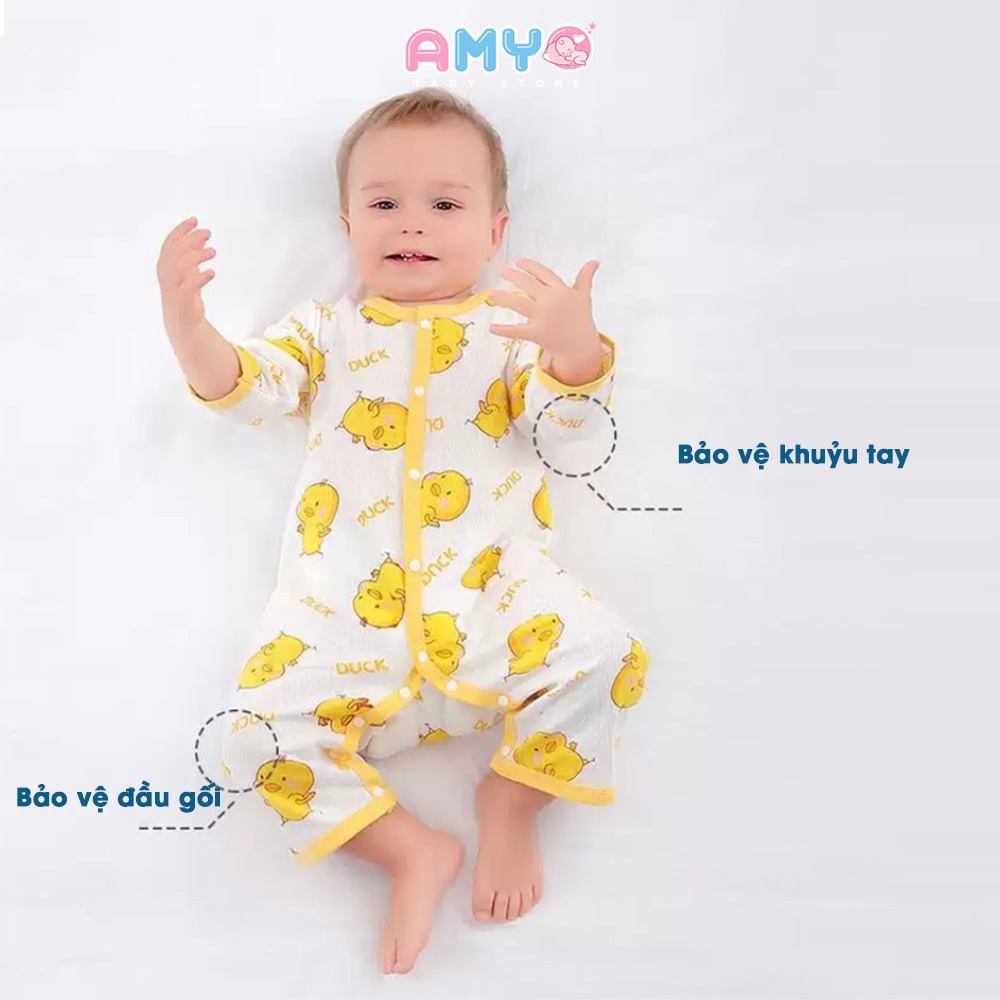 Bodysuit dài tay AMYO cho bé gái bé trai bộ body sleepsuit quần áo em bé đồ sơ sinh 11.BDL01.04-1