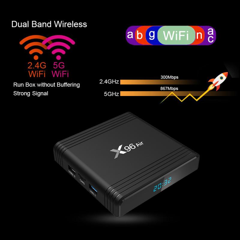 Tv Box X96 Air Android 9.0 Amlogic S905X3 Smart Tv Box 4k Android Box X96Ifi Lõi Tứ 2.4g & 5g Wifi Bt4.1 H.265 64 / 32gb