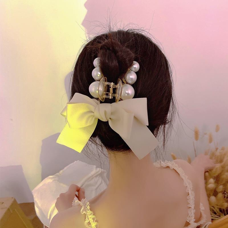 ❣️❣️ Kẹp Tóc Nơ Đầu Tiểu Thư Bản To, Phụ Kiện Tóc Màu Trắng, Đen, Đỏ