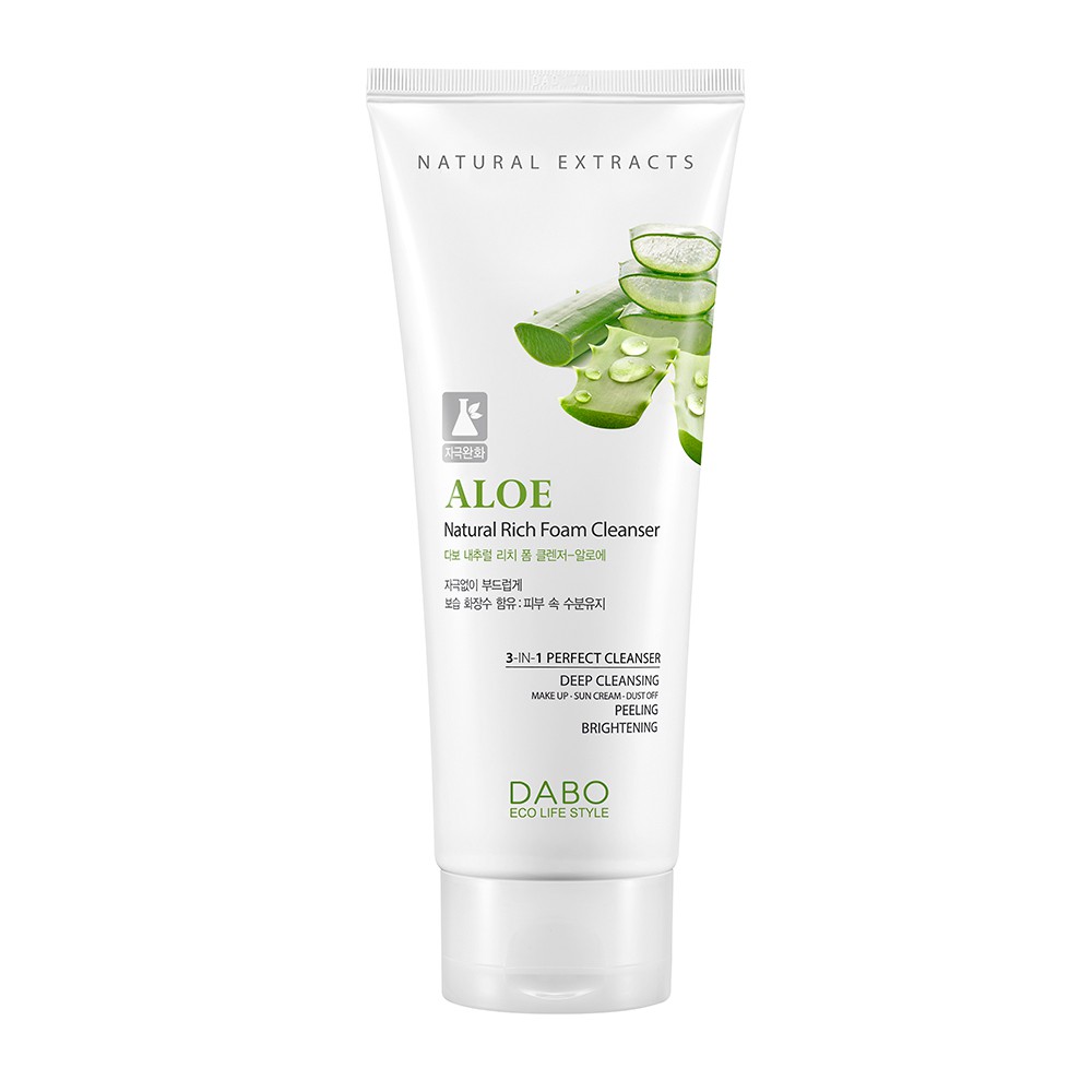 Sữa rửa mặt sạch nhờn trắng da chiết xuất Lô hội DABO Aloe (60ml) - HÀN QUỐC CHÍNH HÃNG